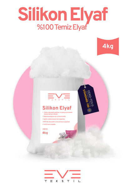 Yastık Yorgan Oyuncak Dolum Malzemesi Antialerjik Yapışmaz 1.Kalite %100 Temiz Silikon Elyaf 4 Kg