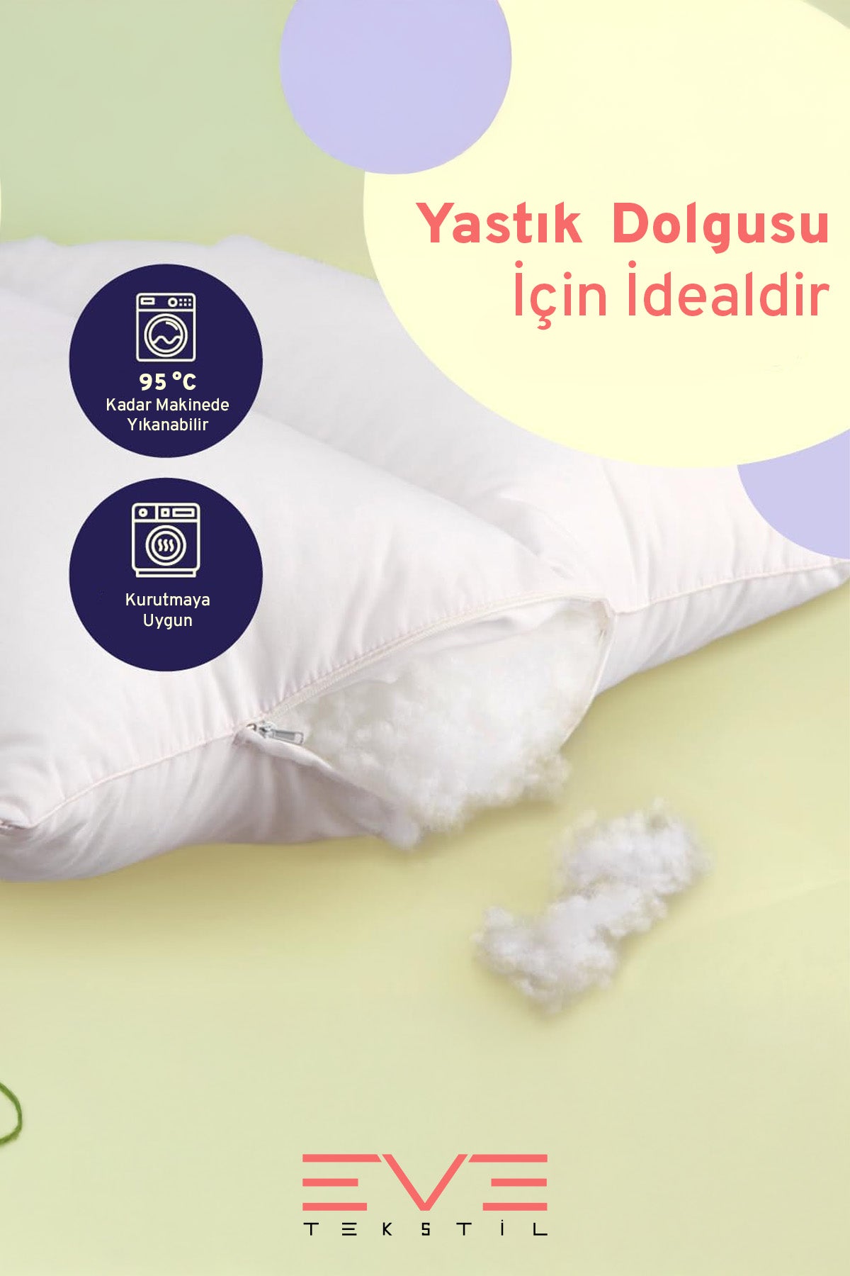 Yastık Yorgan Oyuncak Dolum Malzemesi Antialerjik Yapışmaz 1.Kalite %100 Temiz Silikon Elyaf 250 Gr